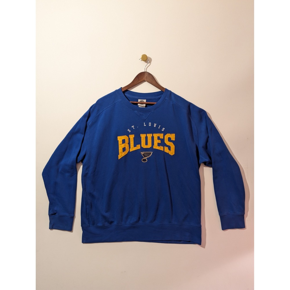 NHL St. Louis Blues Sweatshirt Mens 2XL Blue Excellent Raglan Pullover Hockey